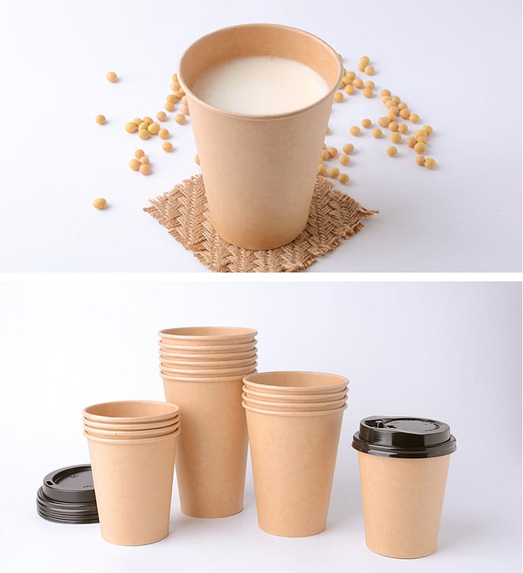 Tazas de café de papel con tapa