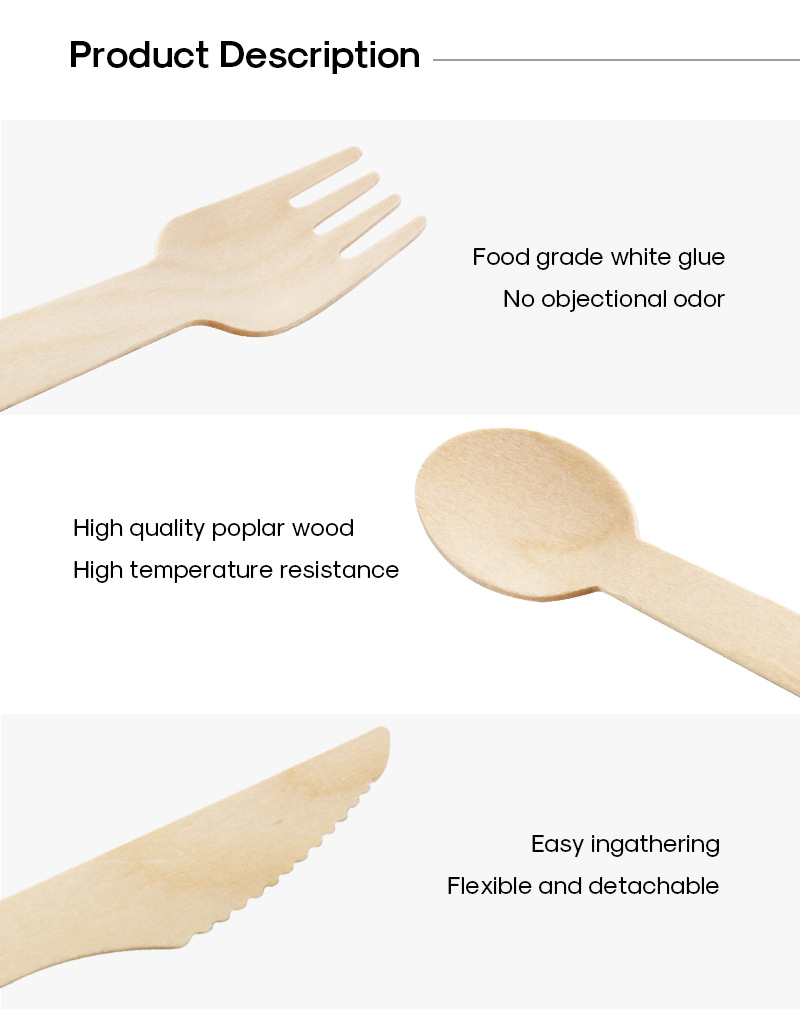 Wooden Knife, Spoon, Fork