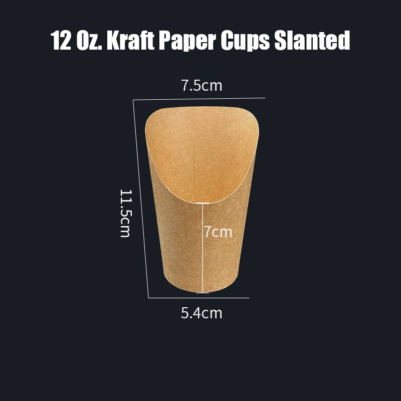 12 Oz. Kraft Paper Cups Slanted