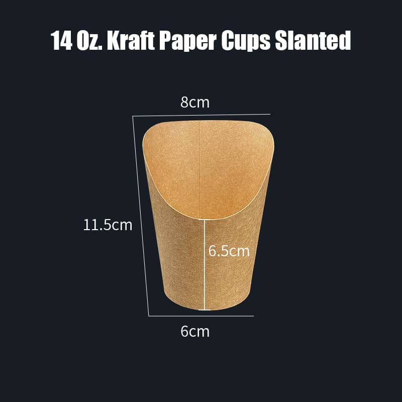 14 Oz. Kraft Paper Cups Slanted