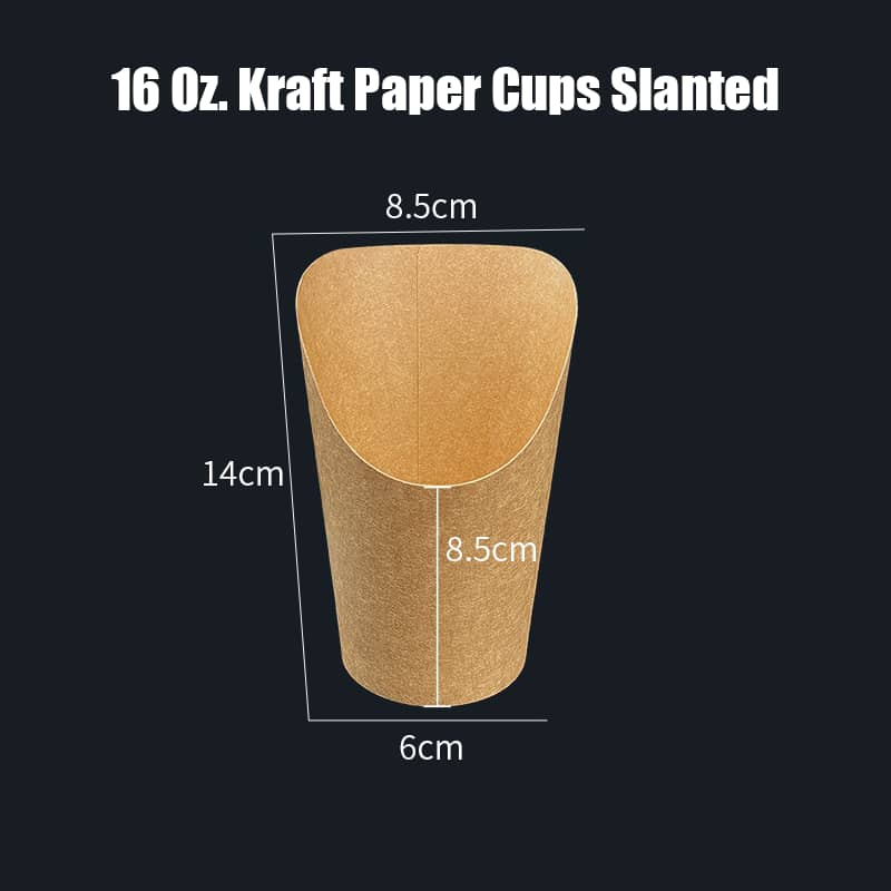 16 Oz. Kraft Kağıt Bardaklar Eğimli