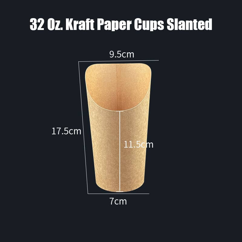 32 Oz. Kraft Kağıt Bardaklar Eğimli