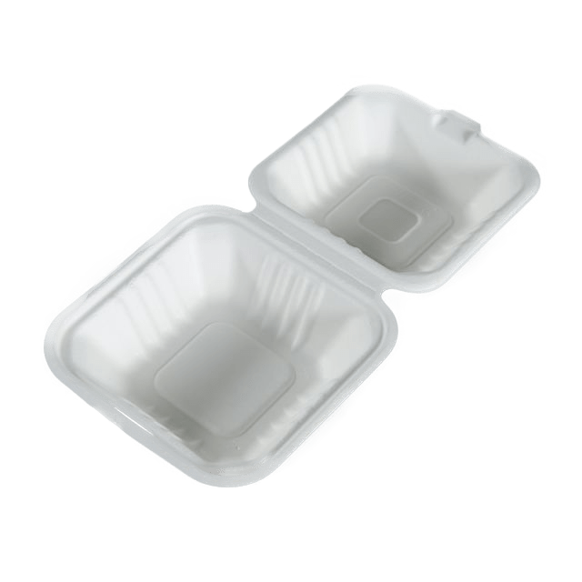 clamshell bagasse container 3 lage compartimenten Hamburger Clamshell