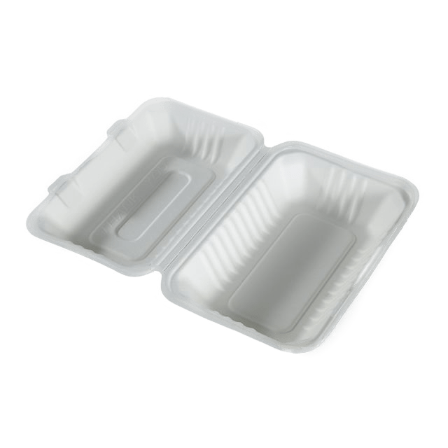 clamshell bagasse container 3 lage compartimenten Hamburger Clamshell