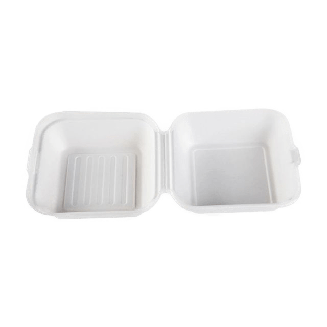 clamshell bagasse container 3 lage compartimenten Hamburger Clamshell