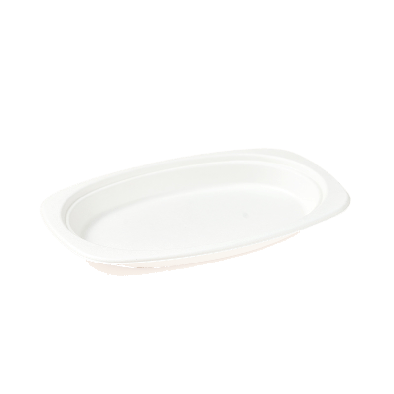 Square edge oval tray